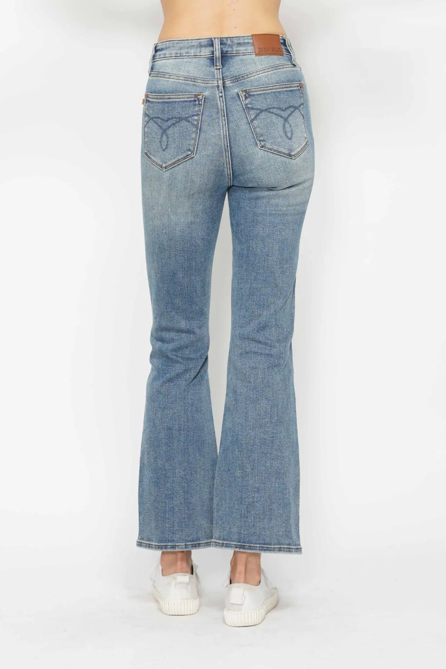 Judy Blue Full Size Tummy Control Back Embroidered Pocketed Bootcut Jeans Plus Size - Trendsi - Flyclothing LLC