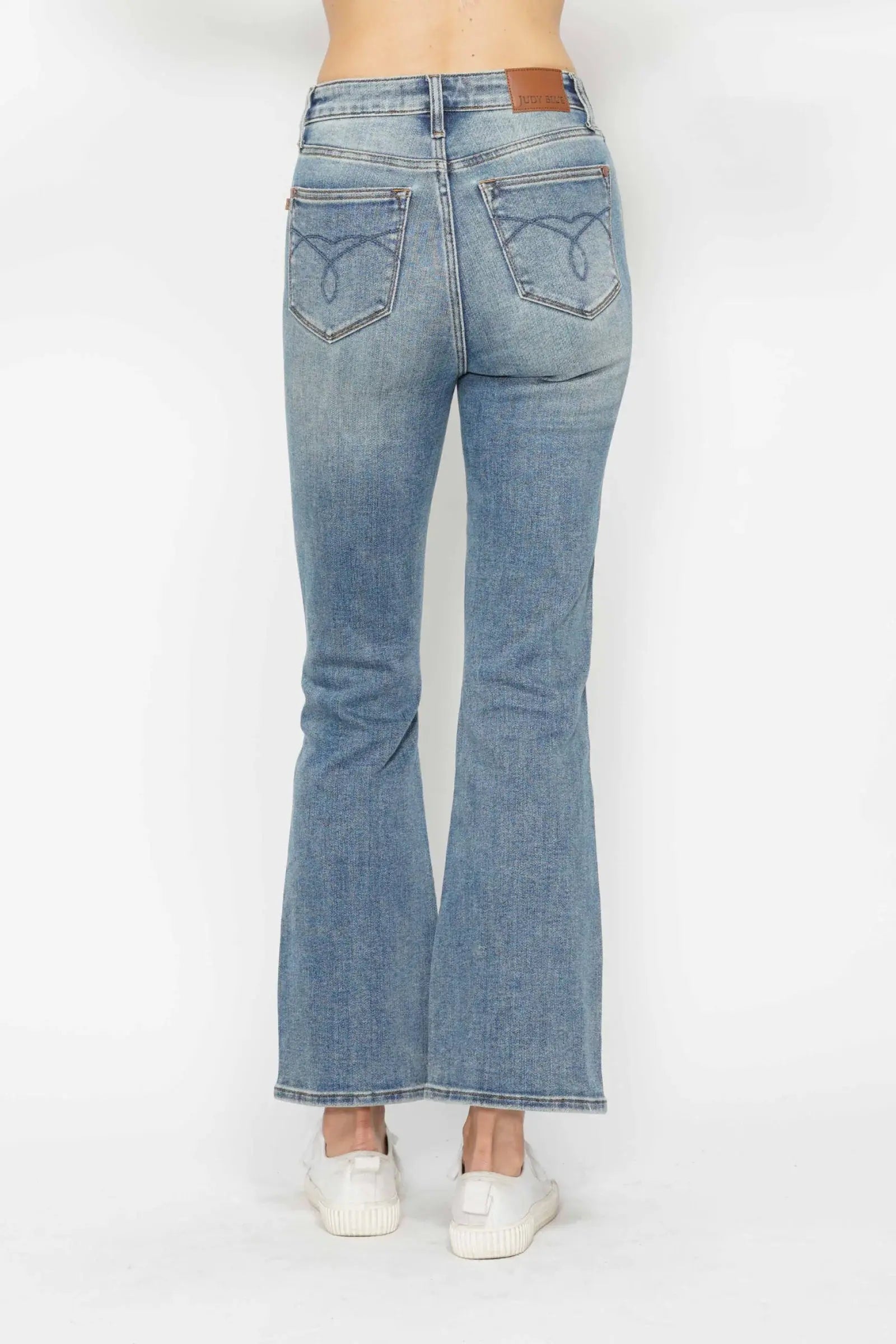 Judy Blue Full Size Tummy Control Back Embroidered Pocketed Bootcut Jeans Plus Size - Trendsi - Flyclothing LLC