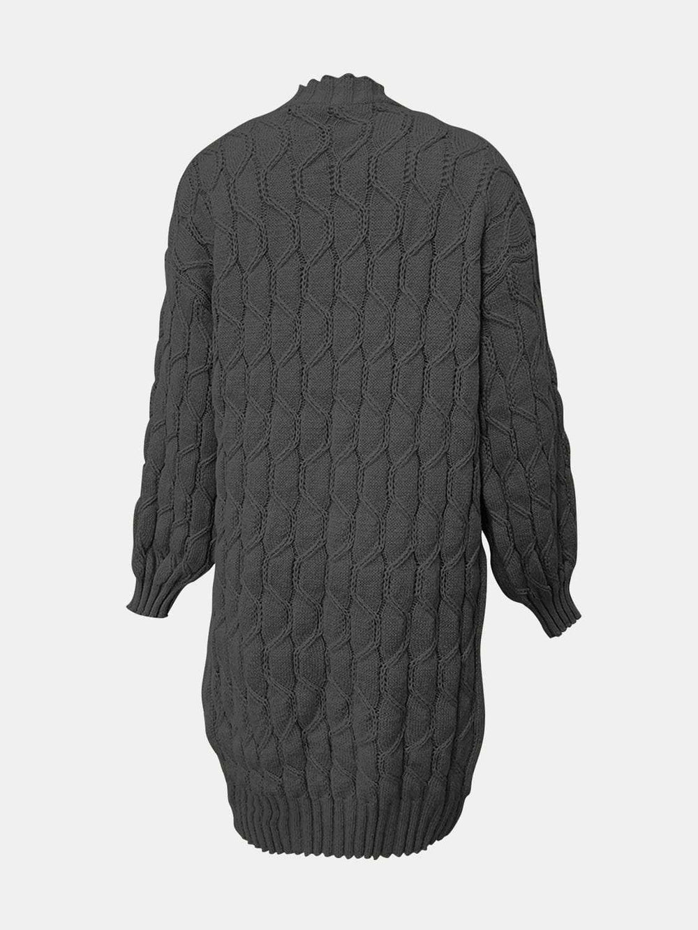 Open Front Long Sleeve Cardigan - Trendsi - Flyclothing LLC