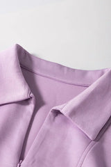 Short Sleeve Zipper Collared Elastic High Waist Romper - Trendsi - Flyclothing LLC