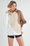 Aemi + Co Color Block Hoodie with Kangaroo Pocket - Trendsi