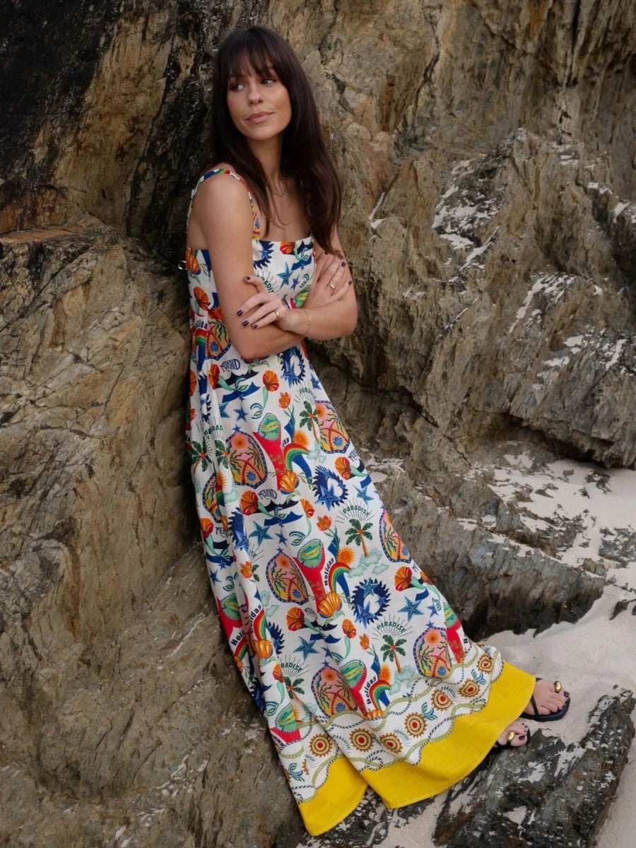 Printed Square Neck Maxi Dress - Trendsi - Flyclothing LLC