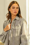 BiBi Button Up Corduroy Shacket - Trendsi - Flyclothing LLC