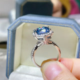 5 Carat Moissanite Halo Engagement Ring - Trendsi - Flyclothing LLC