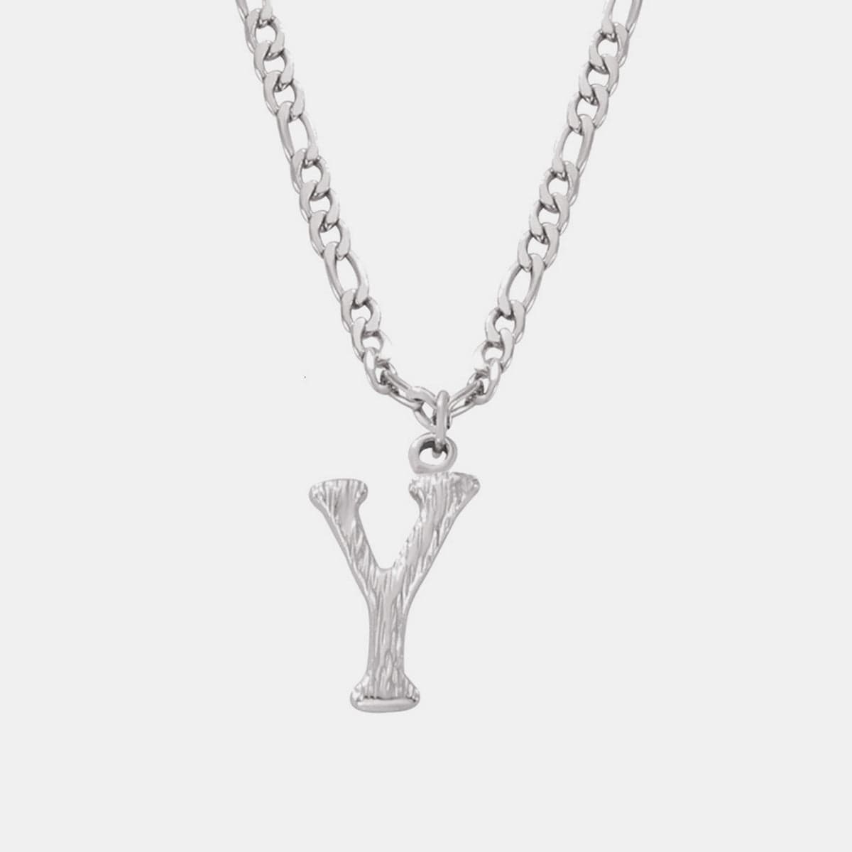 Titanium Steel Letter Pendant Necklace - Trendsi