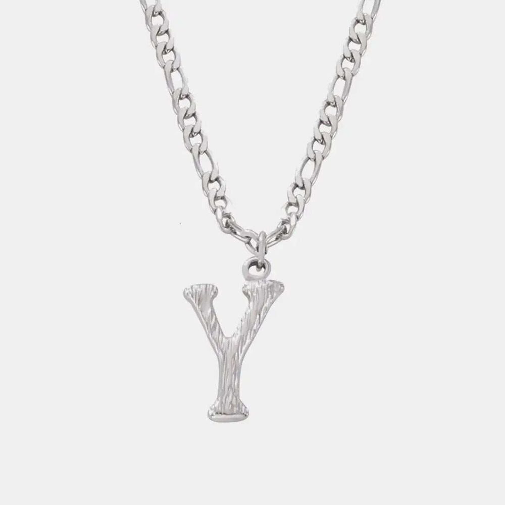 Titanium Steel Letter Pendant Necklace - Trendsi - Flyclothing LLC