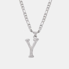 Titanium Steel Letter Pendant Necklace - Trendsi