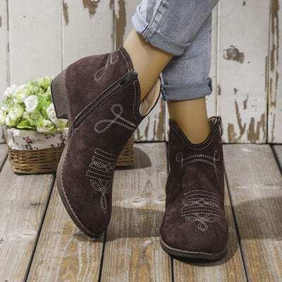 Block Heel Ankle Boots - Trendsi - Flyclothing LLC