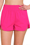 Zenana Windbreaker Smocked Waistband Running Shorts - Trendsi