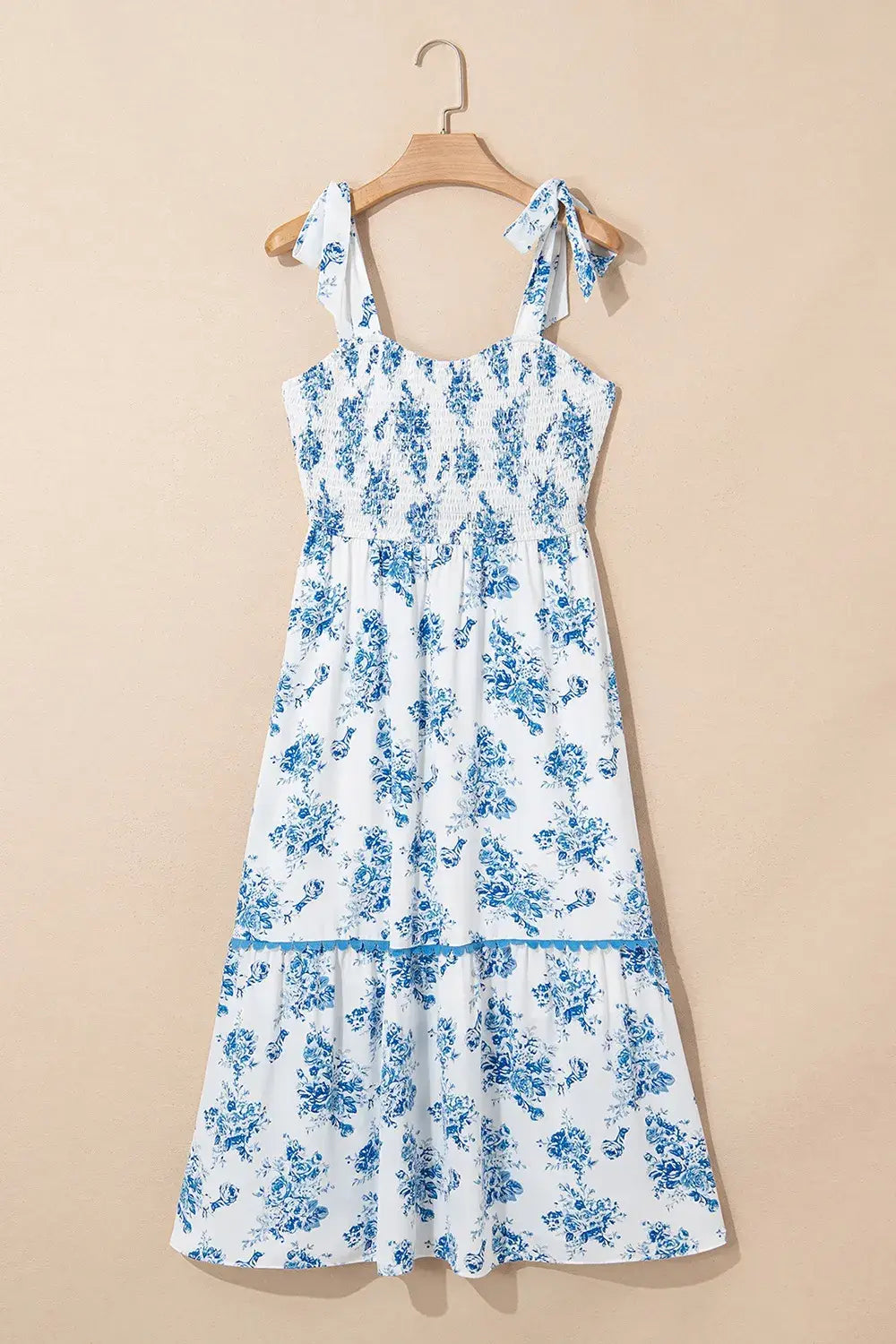 Printed Tie Shoulder Dress - Trendsi - Flyclothing LLC