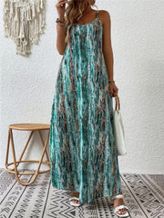 Full Size Printed Scoop Neck Maxi Cami Dress - Trendsi