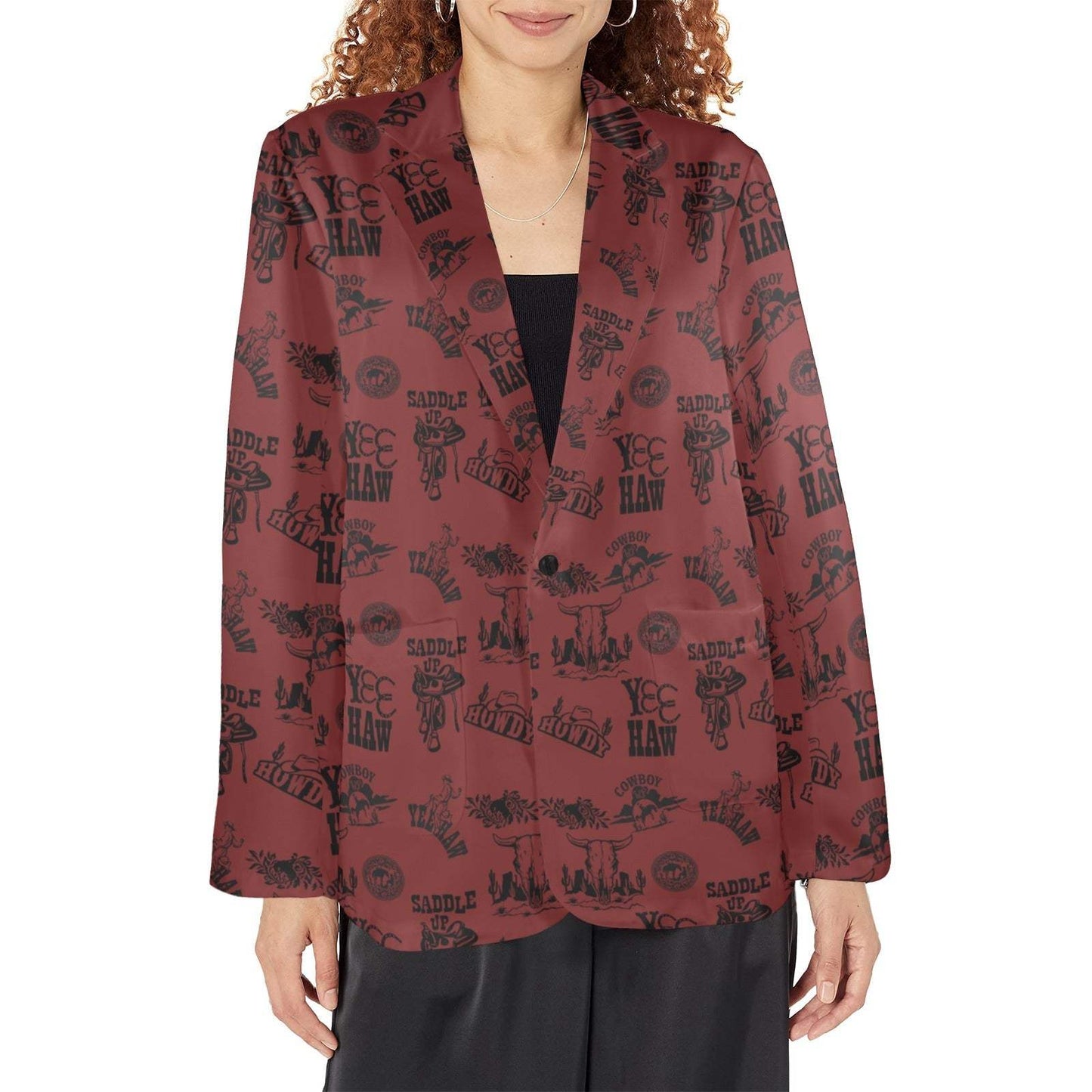 Baha Ranch Burgandy Cowboy Women's Western Blazer - Baha Ranch Western Wear - Flyclothing LLC