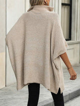 Slit Quarter Zip Half Sleeve Sweater - Trendsi - Flyclothing LLC