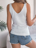 Openwork Wide Strap Knit Vest - Trendsi