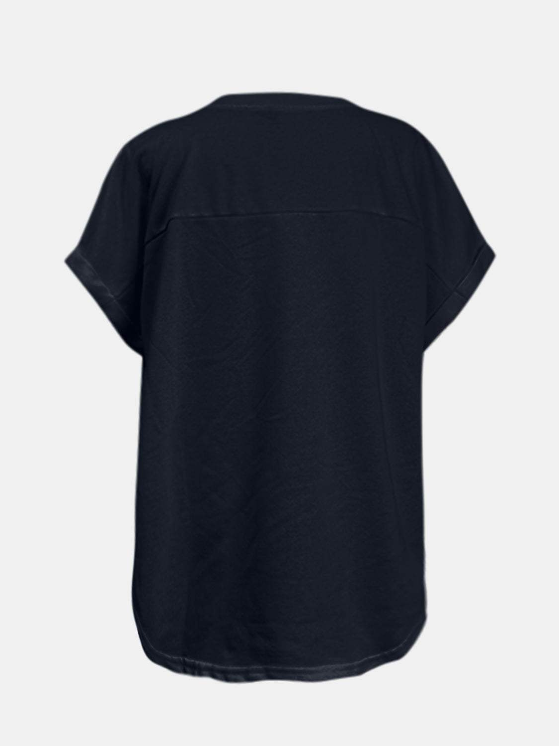 Sequin Round Neck Short Sleeve T-Shirt - Trendsi - Flyclothing LLC