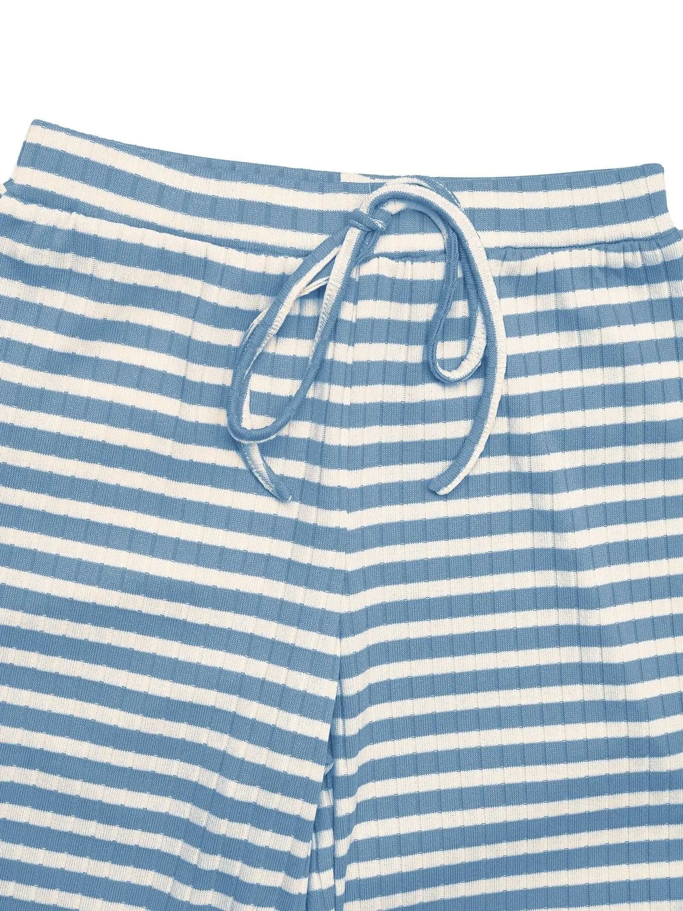 Striped Square Neck Long Sleeve Top and Pants Lounge Set - Trendsi - Flyclothing LLC