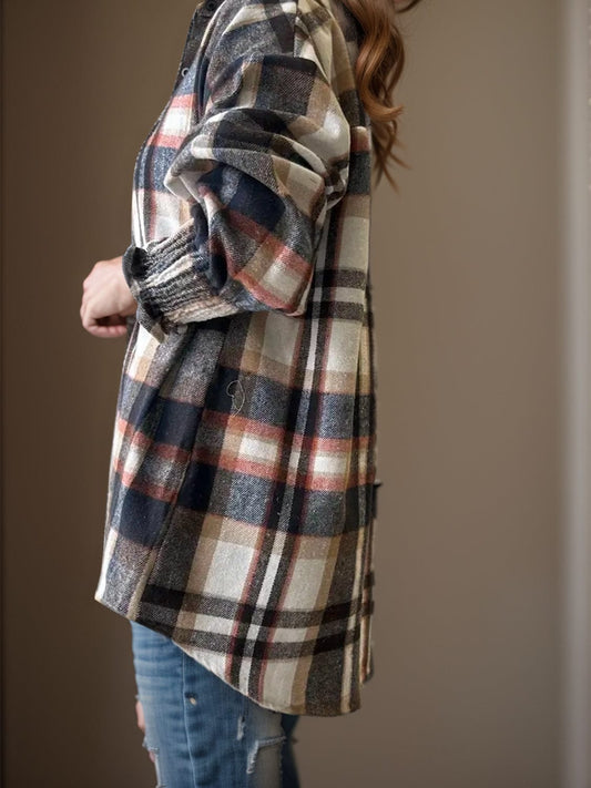 Plaid Button Up Long Sleeve Shirt - Trendsi