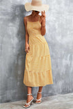 Plaid Square Neck Midi Cami Dress - Trendsi - Flyclothing LLC