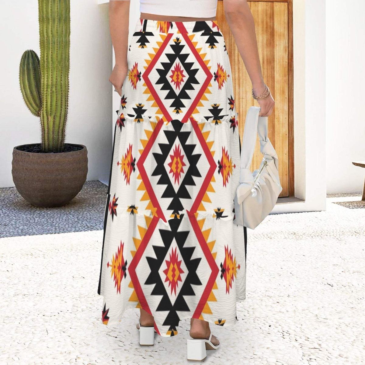 Baha Ranch San Antonio Aztec Tiered Prairie Maxi Skirt - Baha Ranch Western Wear - Flyclothing LLC