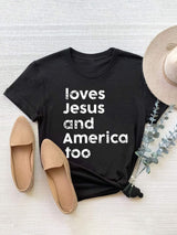 Letter Graphic Round Neck Short Sleeve T-Shirt - Trendsi - Flyclothing LLC