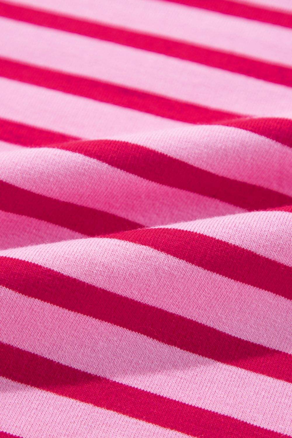 Striped Round Neck Long Sleeve Sweatshirt - Trendsi - Flyclothing LLC