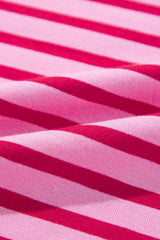 Striped Round Neck Long Sleeve Sweatshirt - Trendsi - Flyclothing LLC