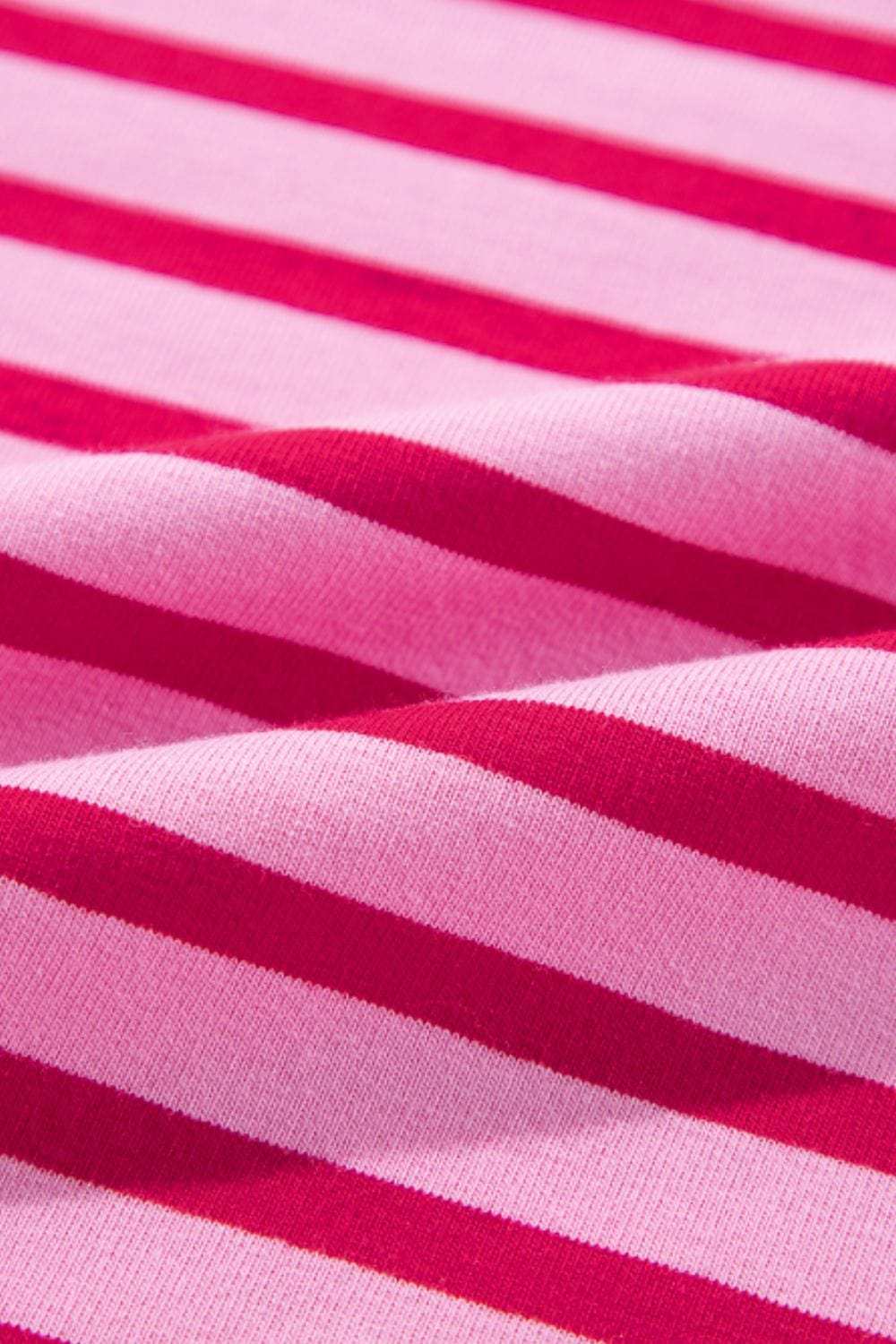 Striped Round Neck Long Sleeve Sweatshirt - Trendsi - Flyclothing LLC