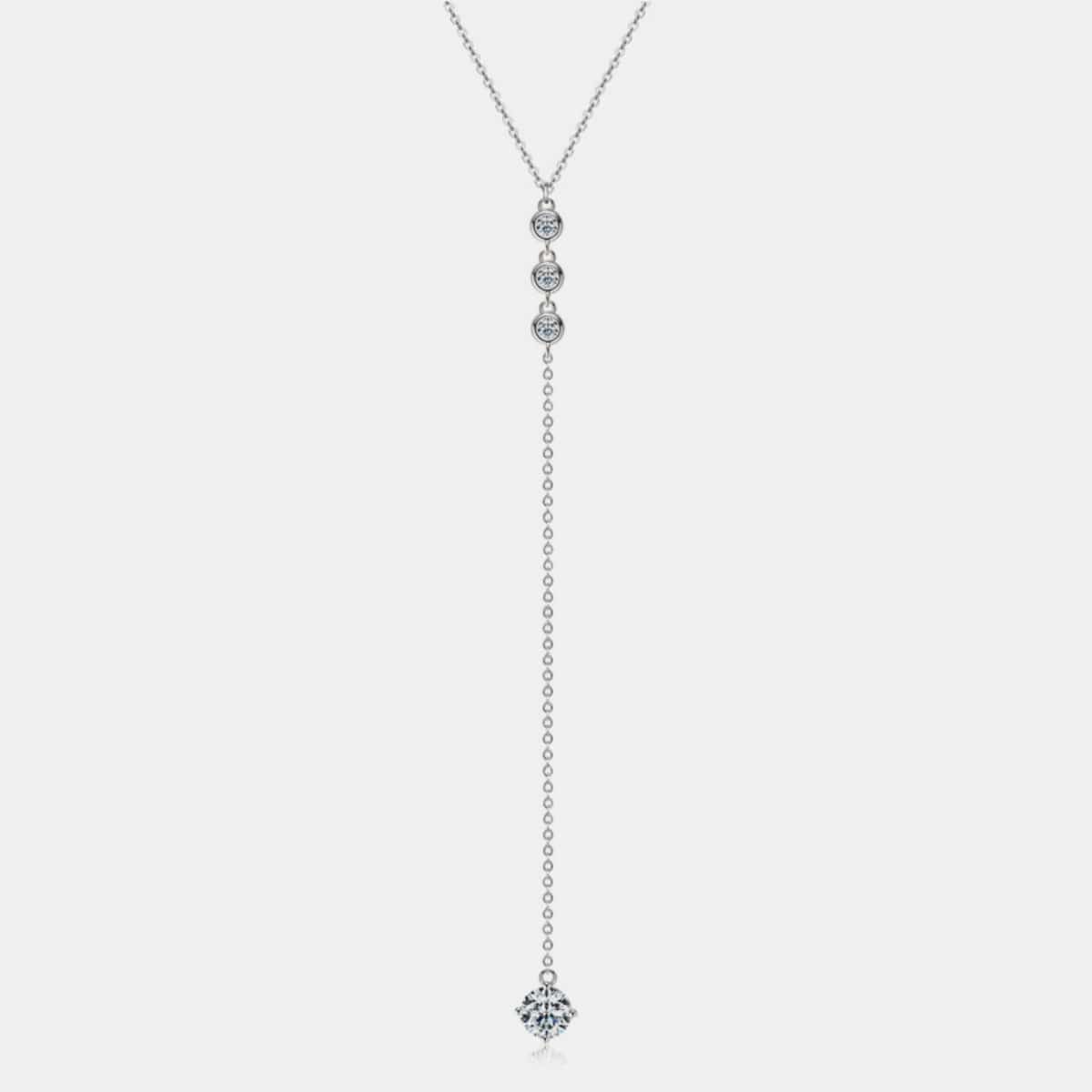 1.3 Carat Moissanite 925 Sterling Silver Drop Necklace - Trendsi