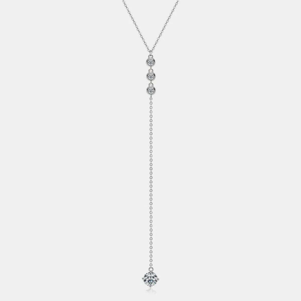 1.3 Carat Moissanite 925 Sterling Silver Drop Necklace - Trendsi - Flyclothing LLC