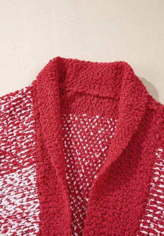 Contrast Trim Open Front Longline Cardigan - Trendsi - Flyclothing LLC