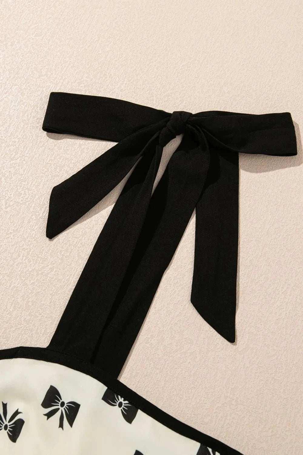 Bow Knot Color Contrast Trim Knotted Shoulder Mini Dress - Trendsi - Flyclothing LLC