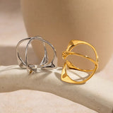 Stainless Steel Crisscross Open Ring - Trendsi - Flyclothing LLC