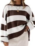 Round Neck Long Sleeve Sweater - Trendsi - Flyclothing LLC
