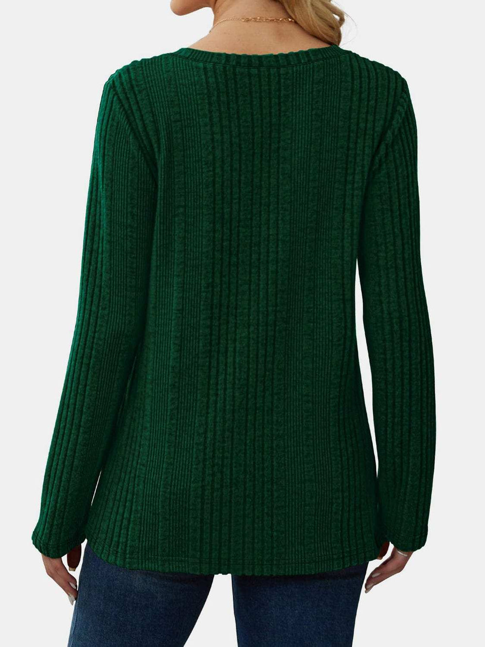 V-Neck Long Sleeve T-Shirt - Trendsi - Flyclothing LLC