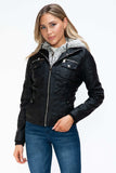 YMI Removable Faux Layered Multi-Pocket Jacket with Fuzzy Hood - Trendsi - Flyclothing LLC