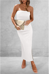Slit Tube Midi Dress - Trendsi - Flyclothing LLC
