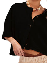 Button Down Half Sleeve Shirt - Trendsi - Flyclothing LLC