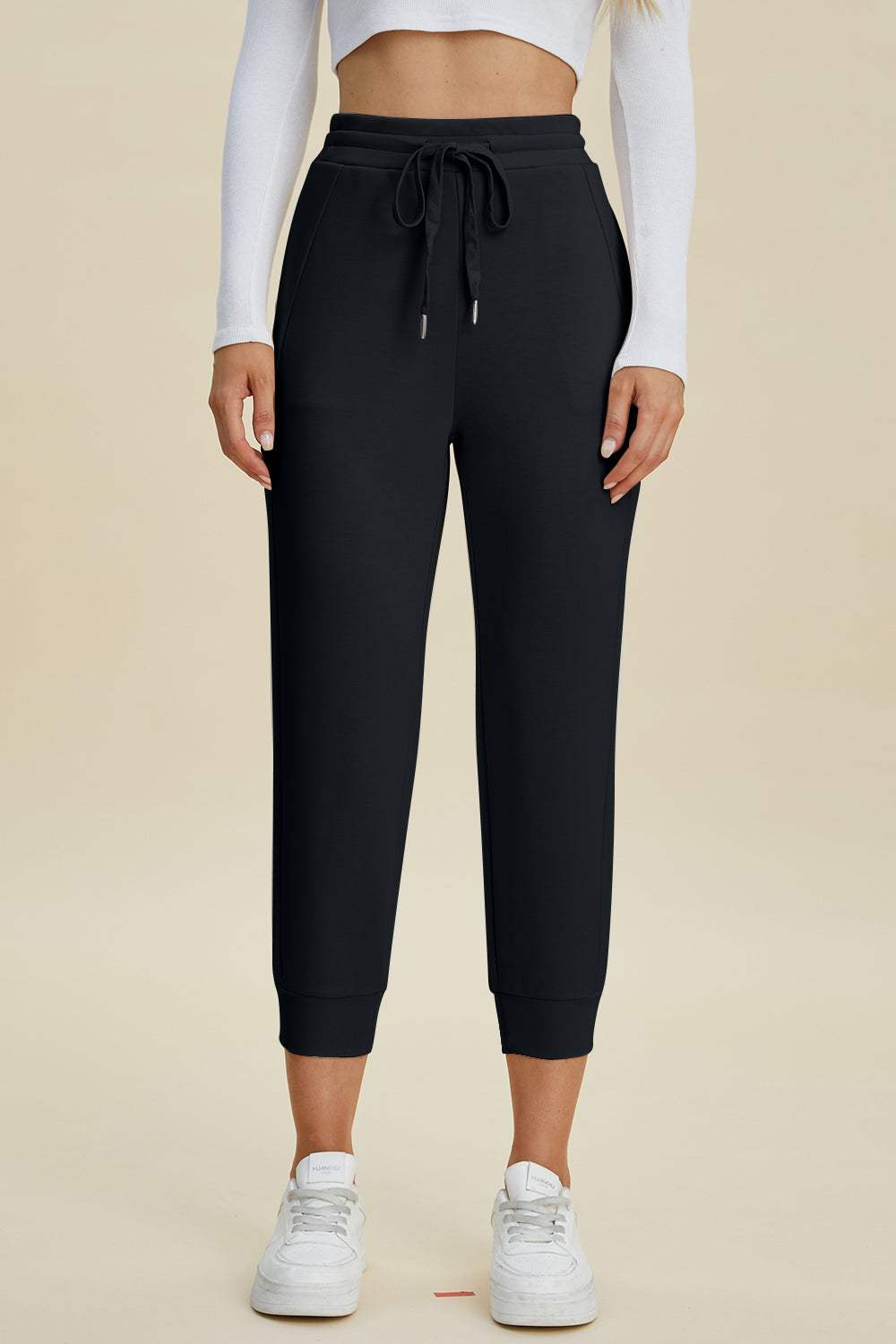 Basic Bae Full Size Air Scuba Drawstring High Waist Cropped Pants - Trendsi - Flyclothing LLC