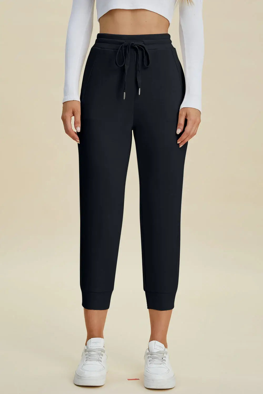 Basic Bae Full Size Air Scuba Drawstring High Waist Cropped Pants - ShopBasicbae - Flyclothing LLC