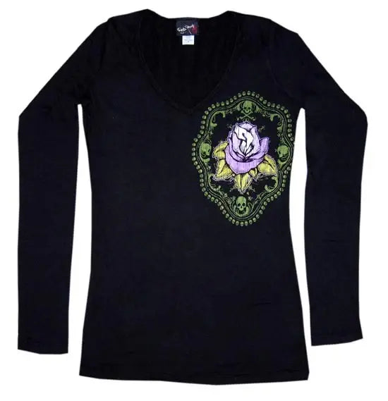 Steady Clothing Rose V-Neck Tee - Steady Clothing - Flyclothing LLC
