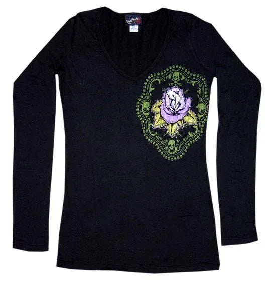 Steady Clothing Rose V-Neck Tee - Steady Clothing - Flyclothing LLC