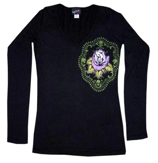 Steady Clothing Rose V-Neck Tee - Steady Clothing - Flyclothing LLC