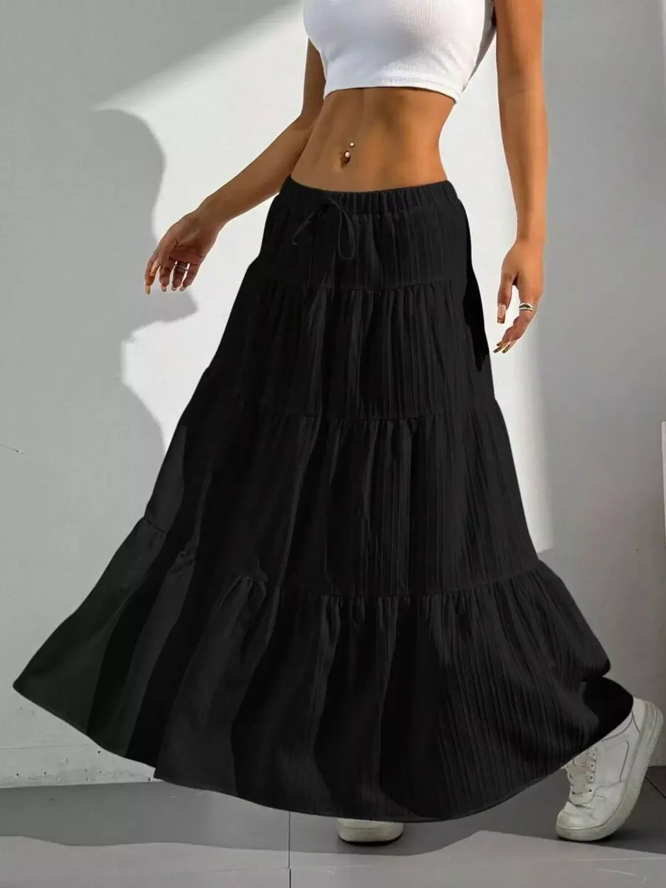 Flowy Tiered Maxi Skirt - Trendsi - Flyclothing LLC
