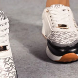 Lace Up Round Toe Sneakers - Trendsi - Flyclothing LLC