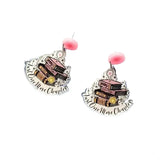Book Stack Acrylic Drop Earrings - Trendsi - Flyclothing LLC