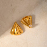 Stainless Steel Seashell Shape Earrings - Trendsi