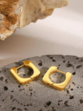 18K Gold-Plated Stainless Steel Square Earrings - Trendsi - Flyclothing LLC