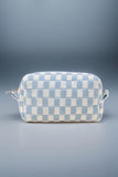 Zenana Checkered Pattern Knitted Cosmetic Pouch - Trendsi