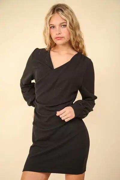 VERY J Ruched Detail Bodycon Mini Dress - Trendsi - Flyclothing LLC