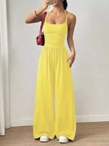 Spaghetti Strap Wide Leg Jumpsuit - Trendsi - Flyclothing LLC